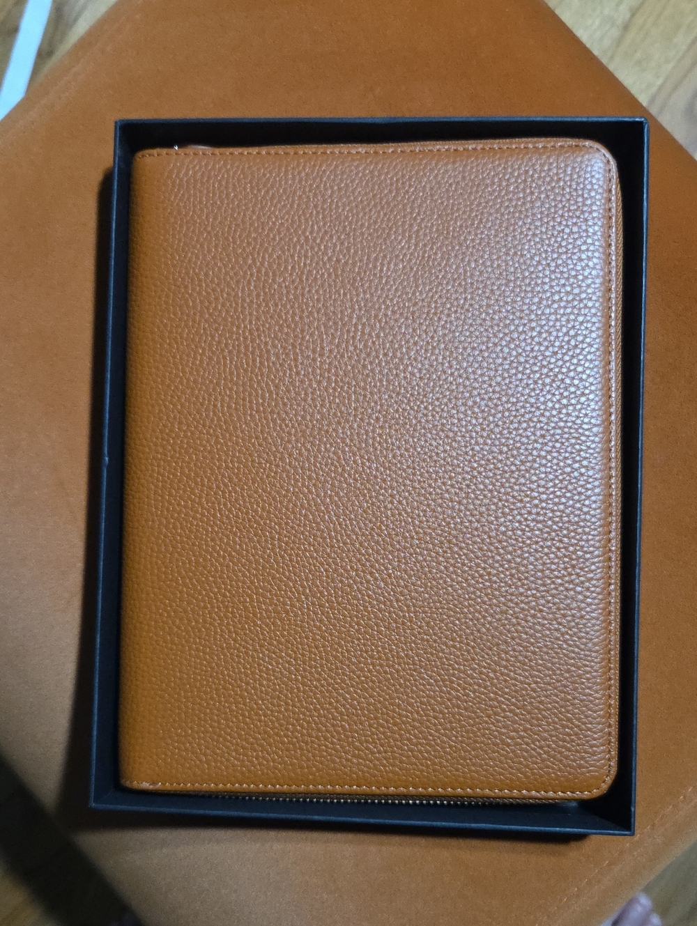 Moterm Zippered Leather Cover For A5 Notebooks  - Pebbled Orange